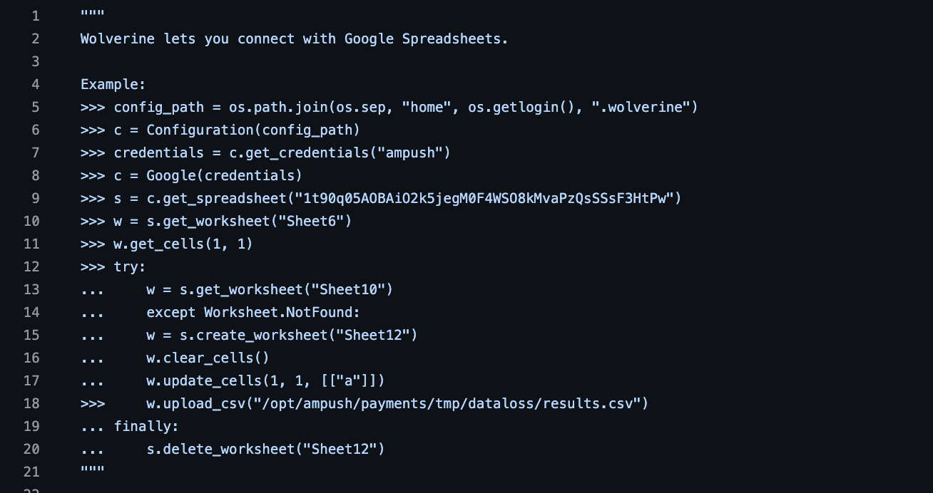 python-google-spreadsheets
